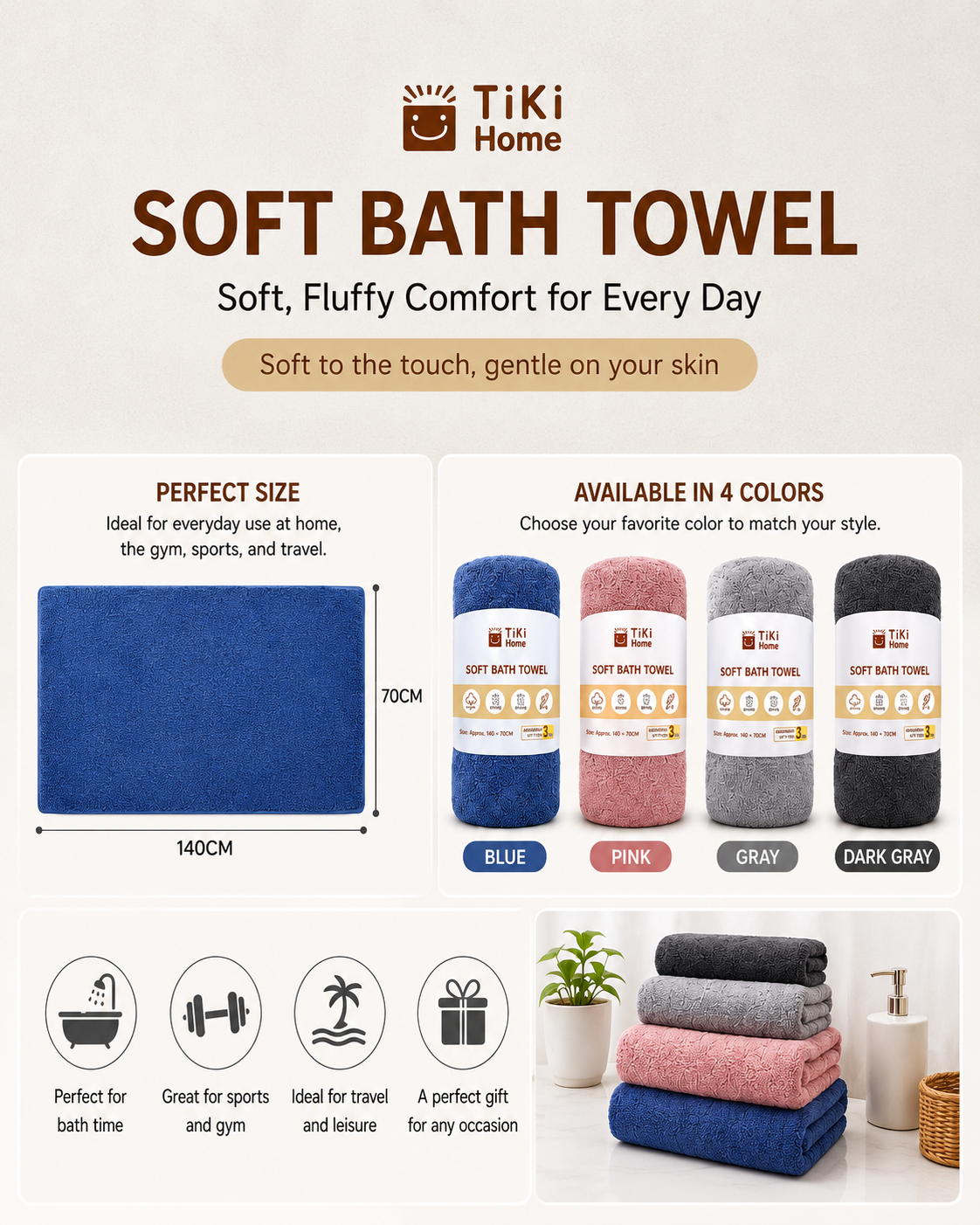 Premium Soft Absorbent Bath Towel - Image 7