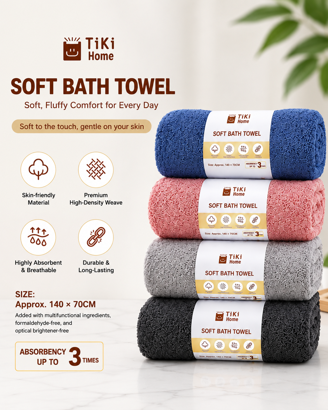 Premium Soft Absorbent Bath Towel - Image 5