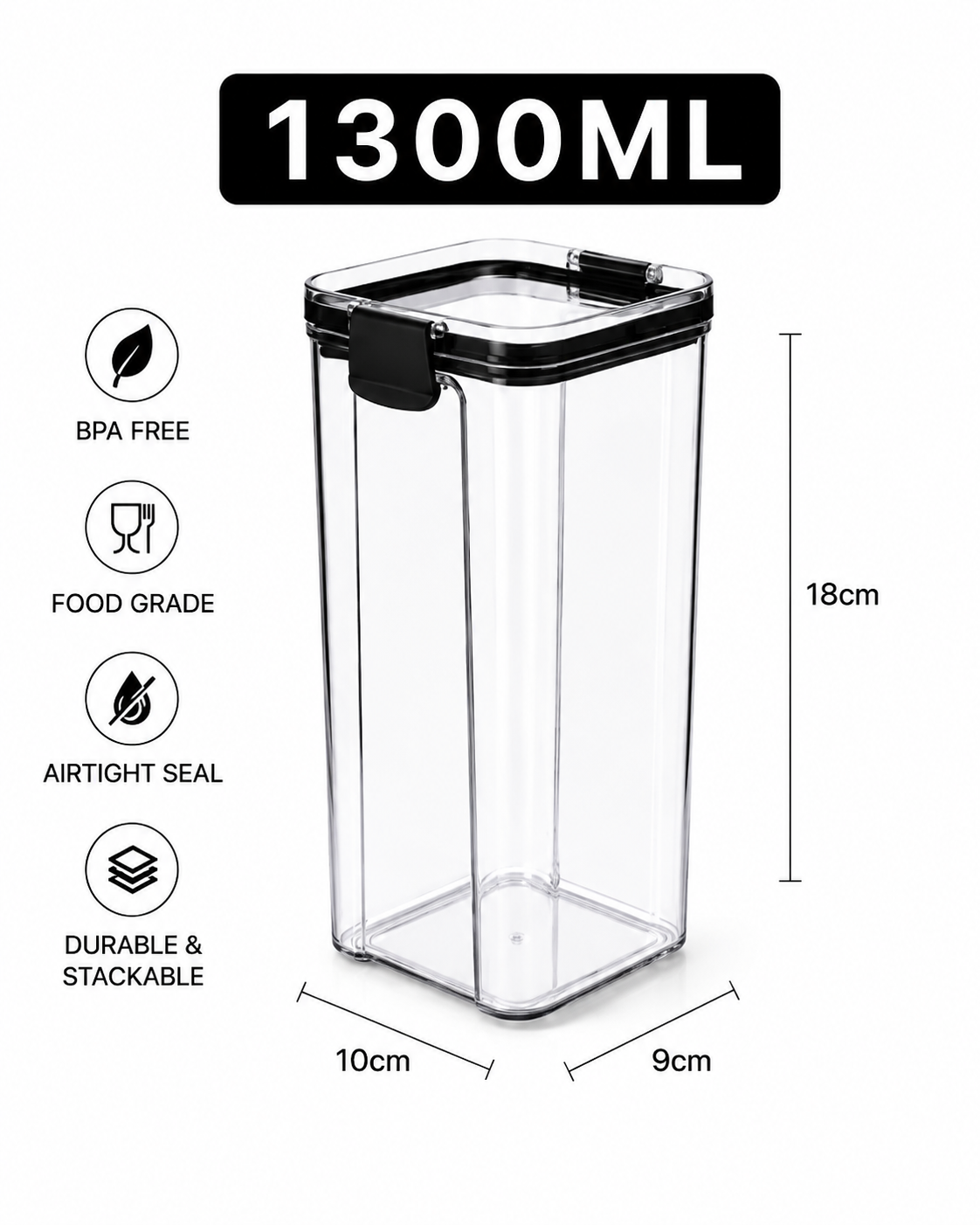 1300ml Premium Airtight Food Container