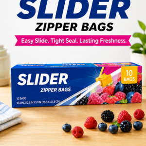 (2 Packs/box) Premium Slider Zipper Storage Bags 20 Pieces