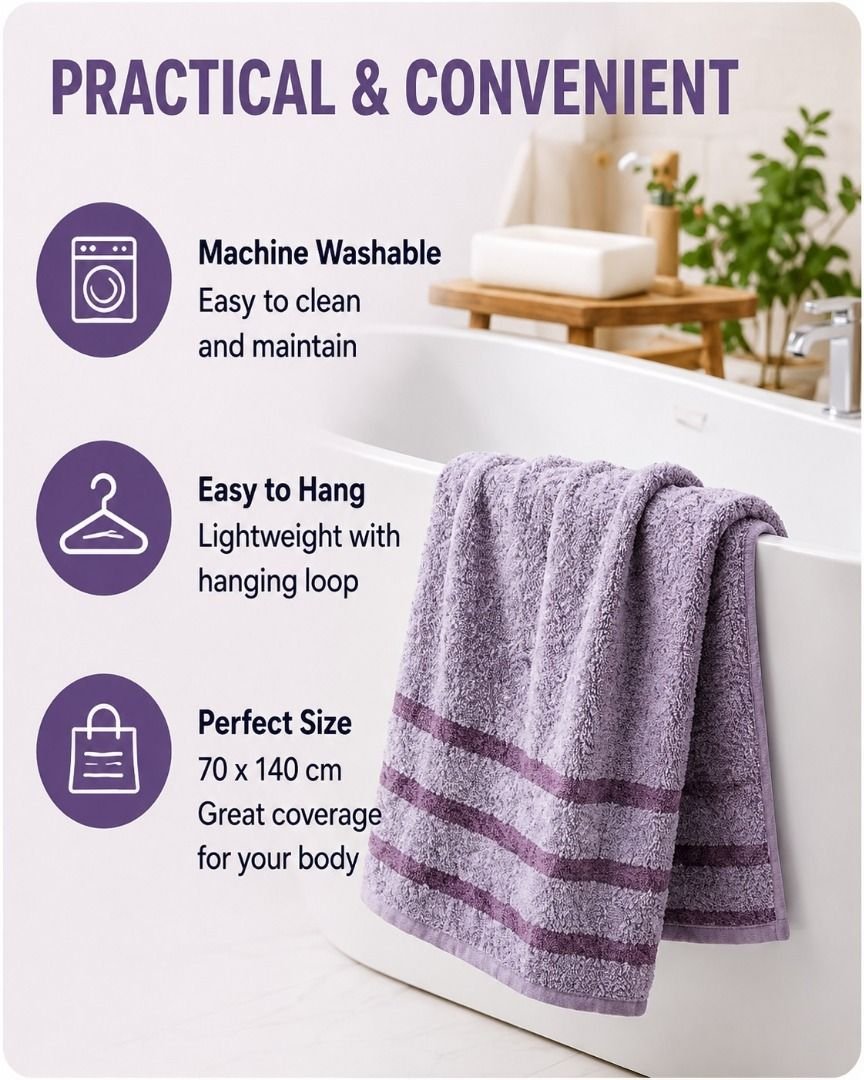Bath Towel - Soft, Absorbent, Quick Dry - Image 8