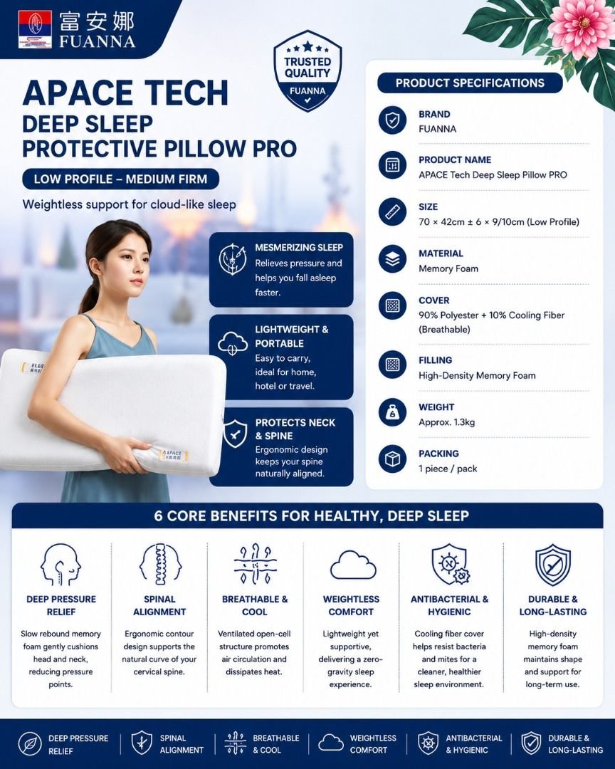 FUANNA APACE TECH Deep Sleep Protective Pillow Pro Low Profile - Image 3