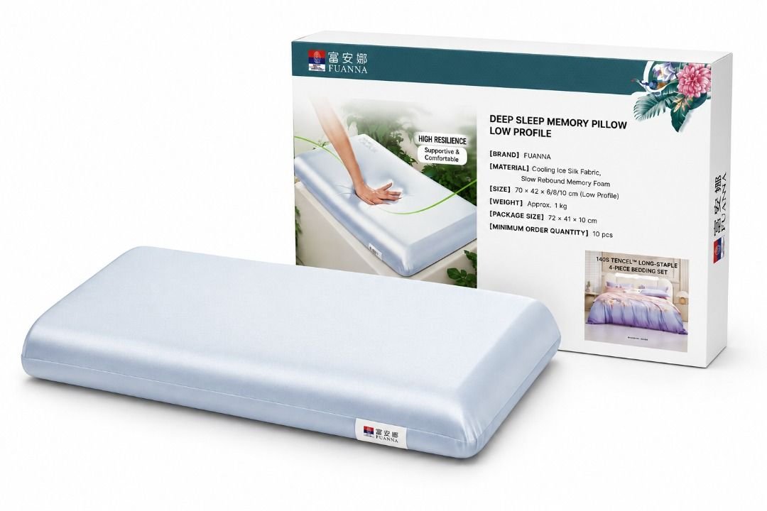 FUANNA Deep Sleep Memory Pillow Low Profile Medium Firm