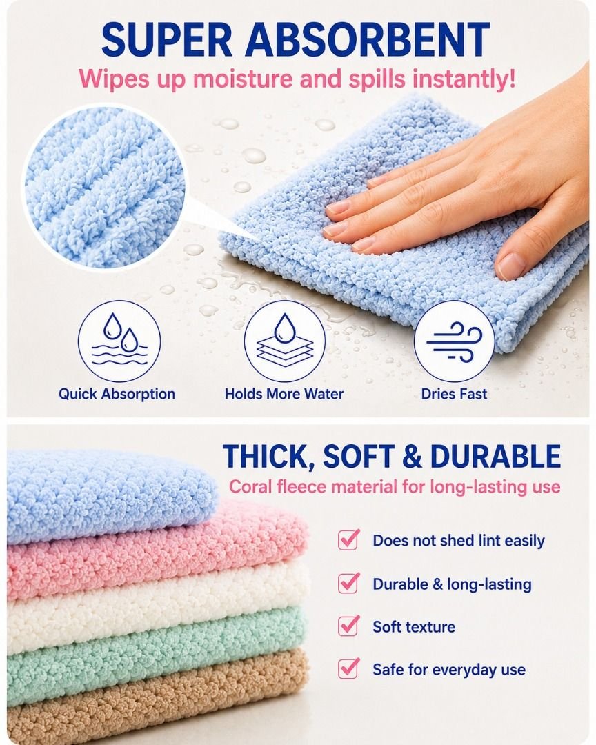 (3 Packs / Box) Tiki Home 15 Pieces Multi-Purpose Absorbent Cleaning Towels - Image 5